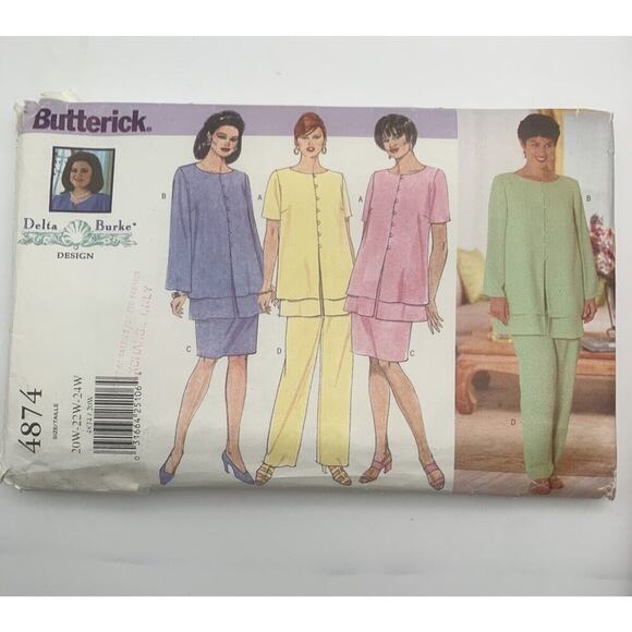 Vintage Lot Of 2 Butterick Plus Size Career Wear Patterns 1 Delta Burke - Picture 2 of 5